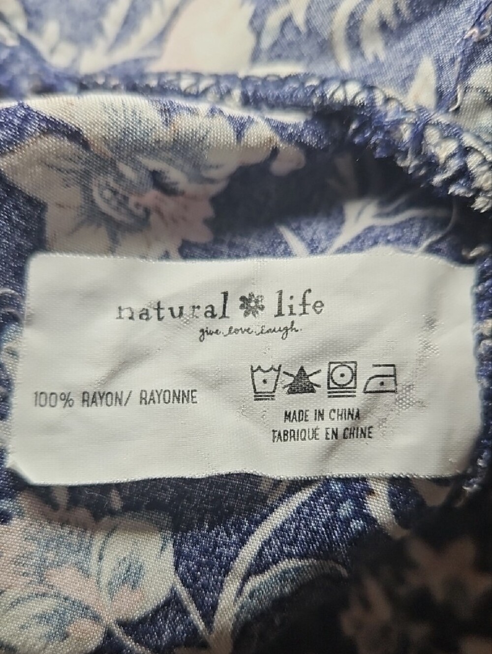 Natural Life Stella navy floral babydoll dress Medium Women's - Picture 10 of 10